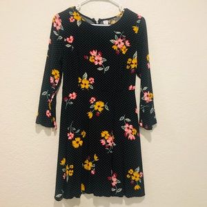 Old Navy Small Floral 3/4 Long Sleeves Dress